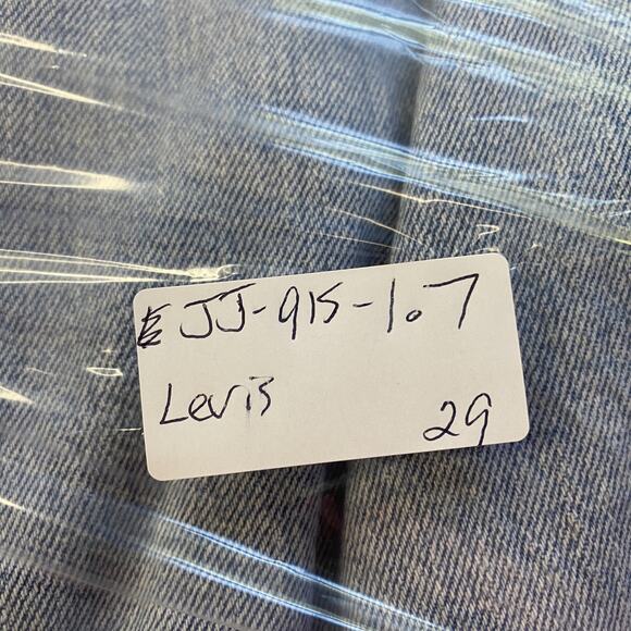 Levis Wedgie Straight Jeans Womens 29 Blue High Rise Button Fly Raw Hem 29x27 - Picture 14 of 14